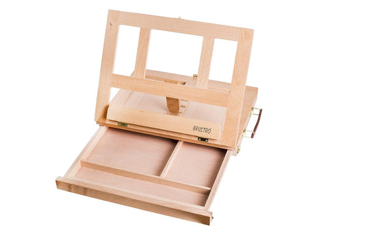Brustro Artists Small Desk Box Easel, Holds Canvases Upto 11.8"