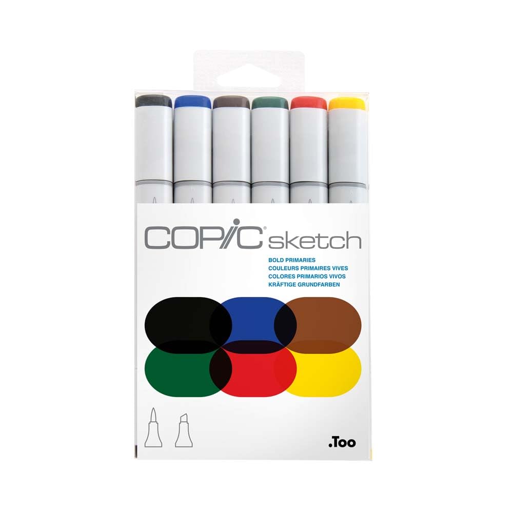 Copic Sketch Markers Set of 6 | Bold Primary