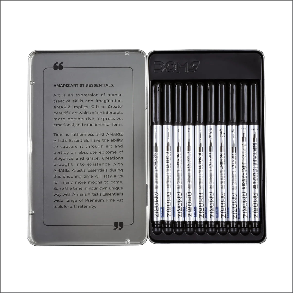 Doms Amariz Artist Essentials Black Pigment Liner | Set of 10