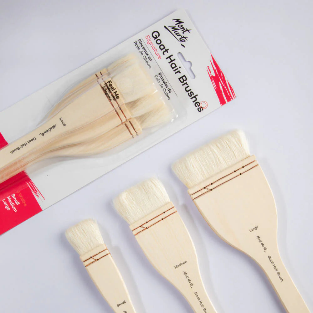 Mont Marte Studio Goat Hair Brushes Set of 3