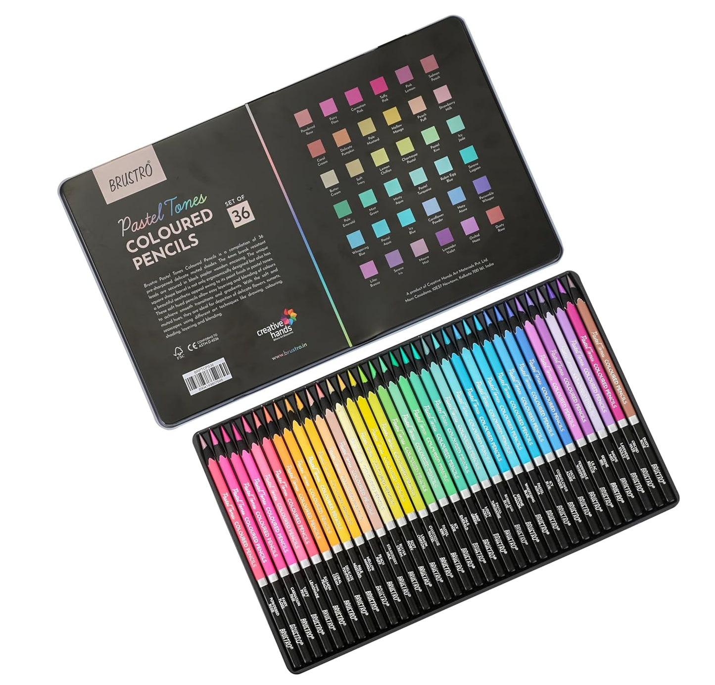 Brustro Artists Pastel Coloured Pencils Set of 36 - Stationery Plug