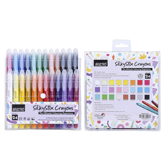 BRUSTRO Artists Silky Stix - Set of 24 (Crayon Set) - Stationery Plug