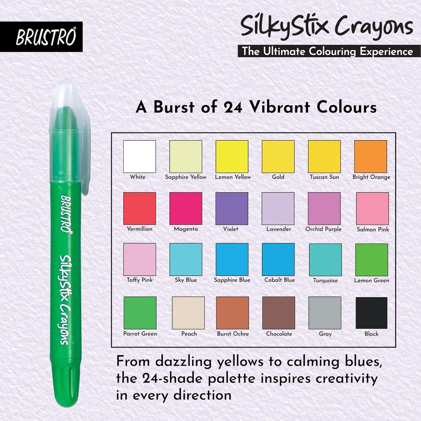 BRUSTRO Artists Silky Stix - Set of 24 (Crayon Set) - Stationery Plug