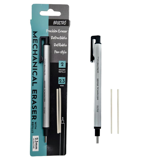 BRUSTRO Mechanical Precision Retractable Zero Eraser | 2.3mm - Ultra - Fine Tip - Stationery Plug