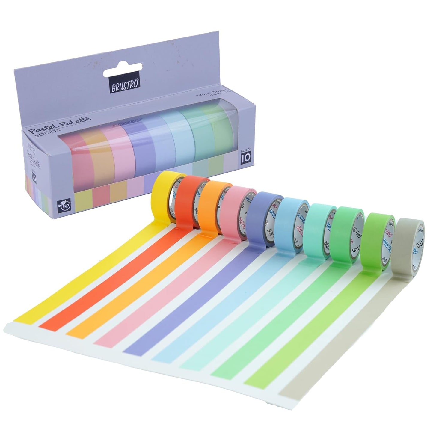 Brustro Washi Tapes Pastel Palette (Set of 10) - Stationery Plug