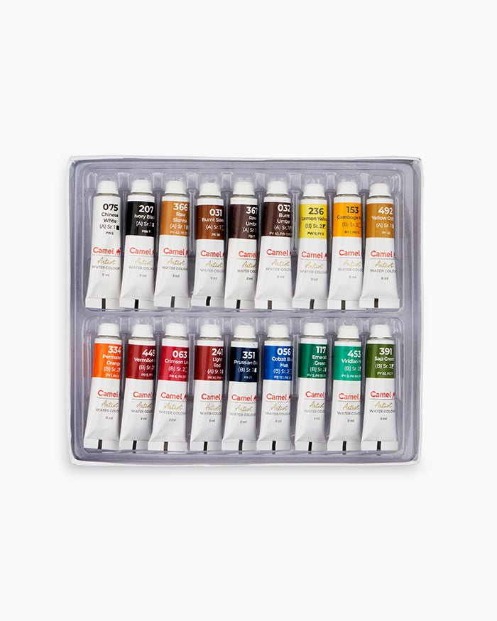 Camlin Kokuyo Artist Water Colour Tube Set of 18 - Stationery Plug