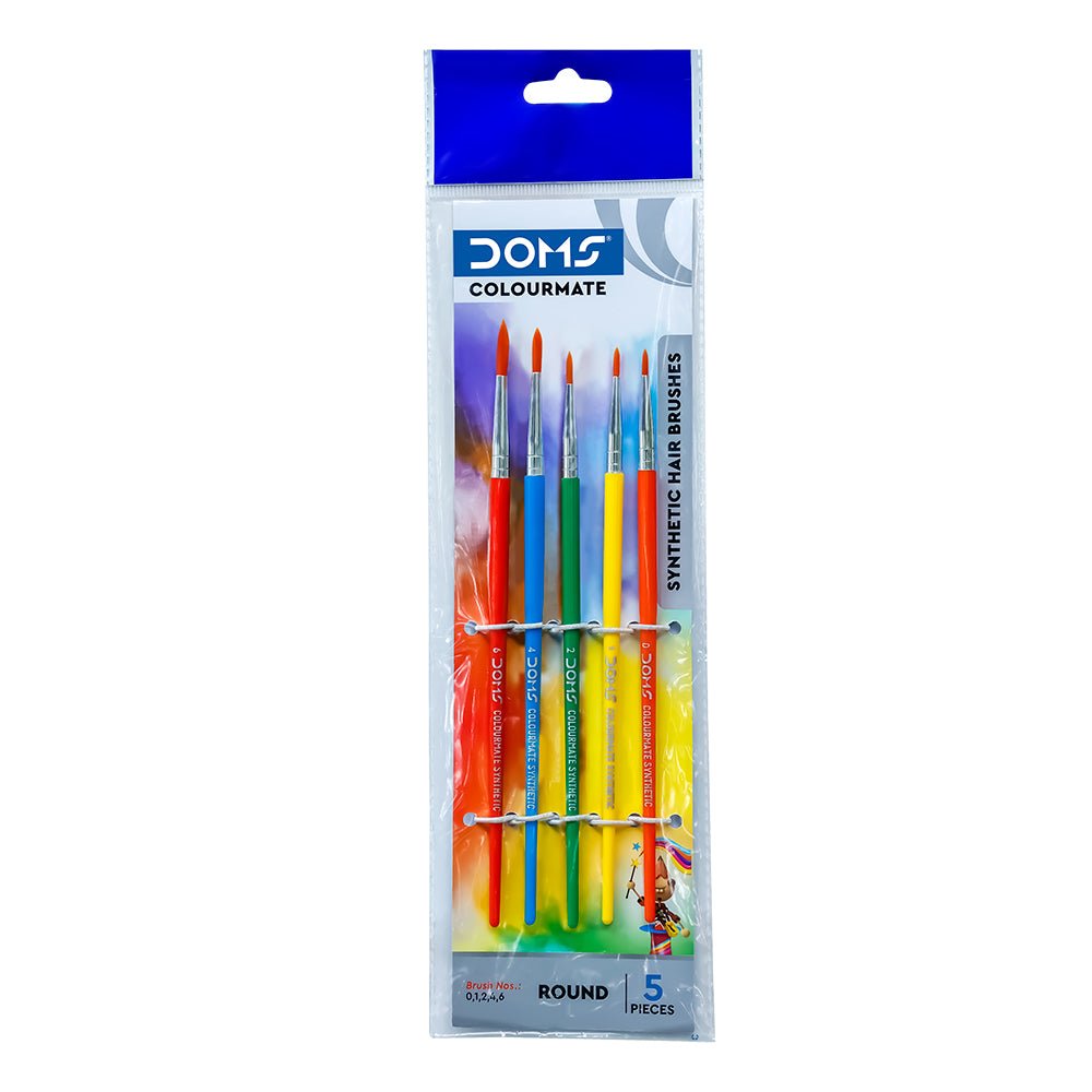 Doms Colourmate Round Brush Set of 5 - Stationery Plug