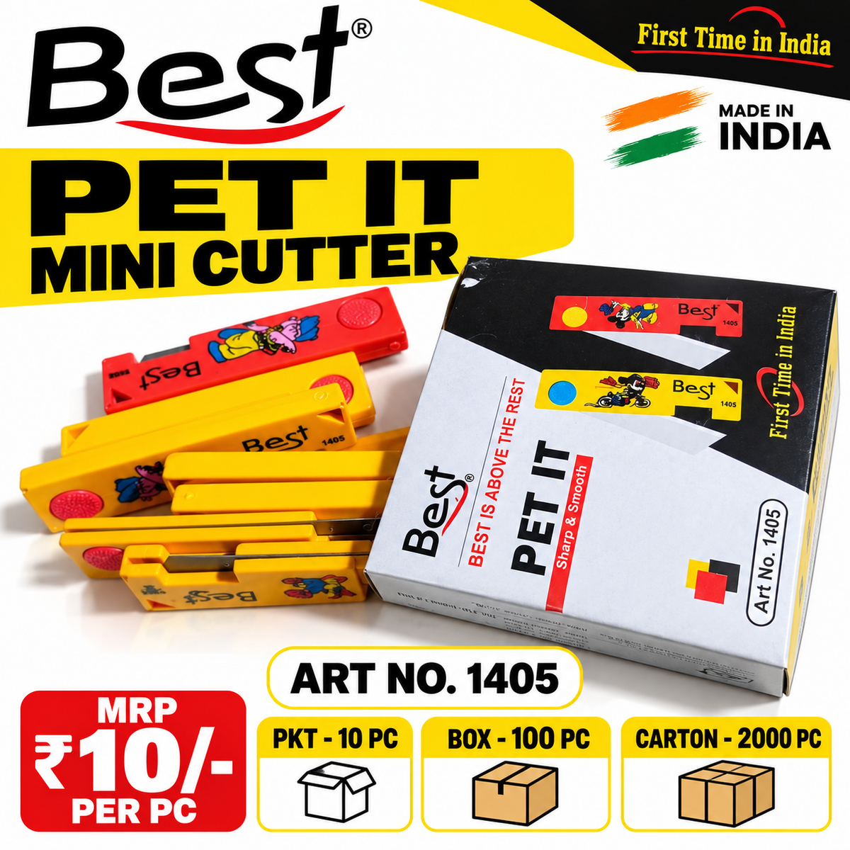 Best pet it mini cutter Art No. 1405 ( pkt -10pc ) Pkt Mrp-100 Quality Products by BEST