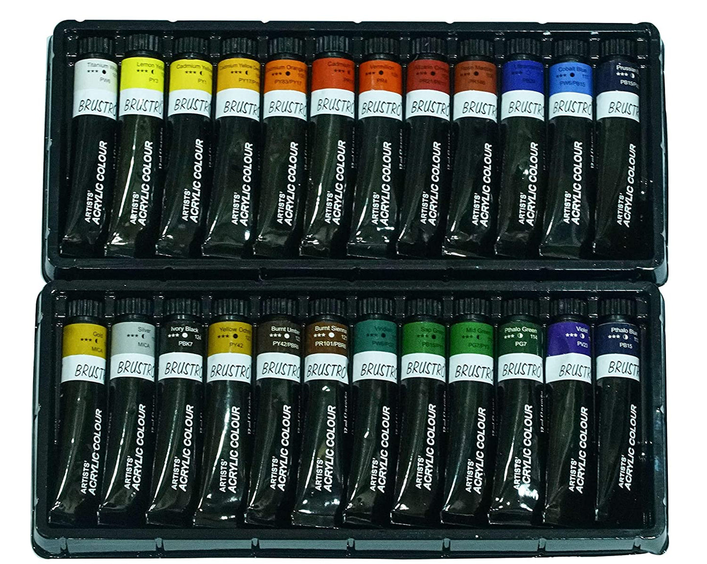 Brustro Artists' Acrylic Paint Set of 24 | 12ml Tubes