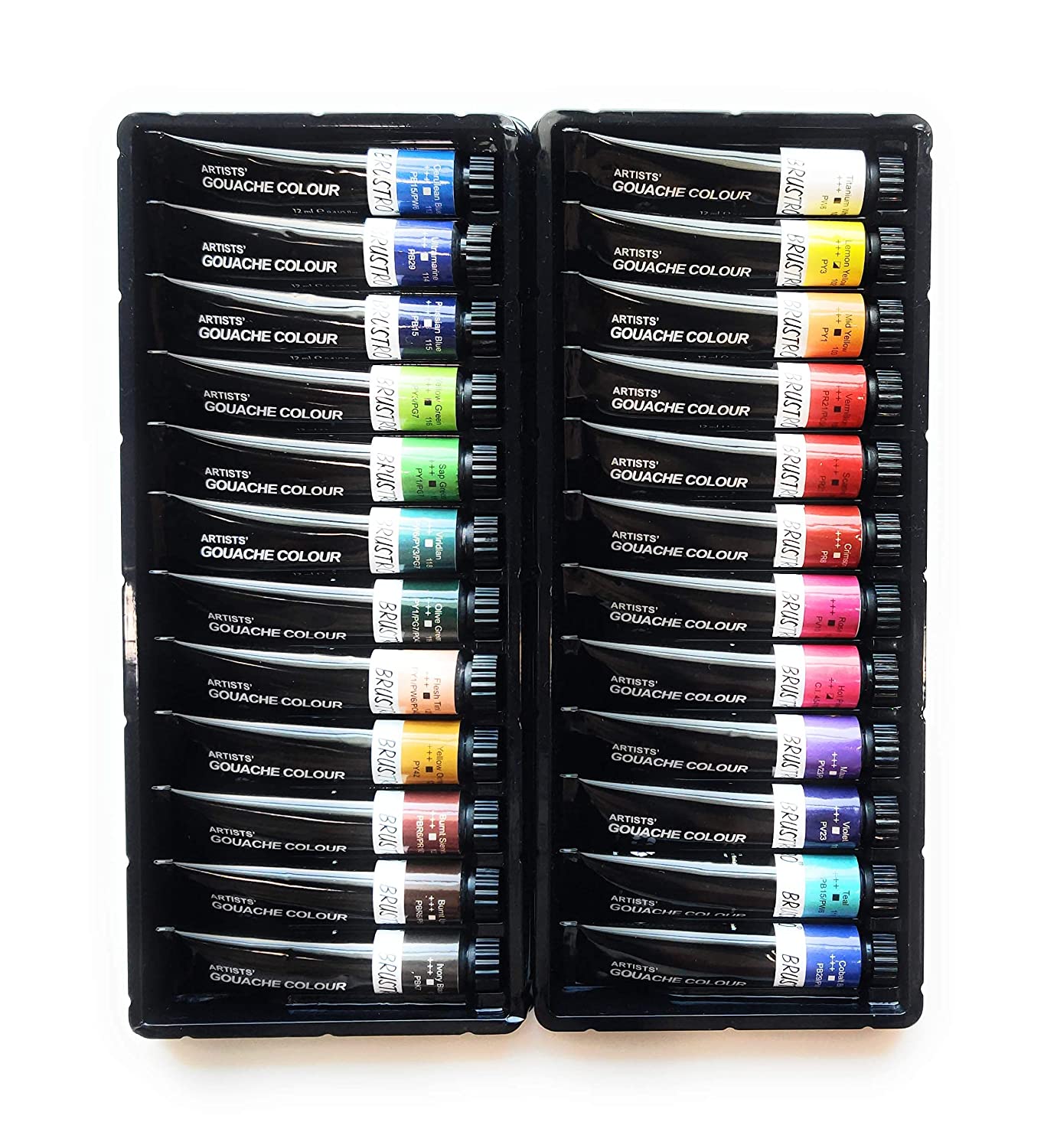 Brustro Artists' Gouache Colour Set of 24 | 12ML Tubes