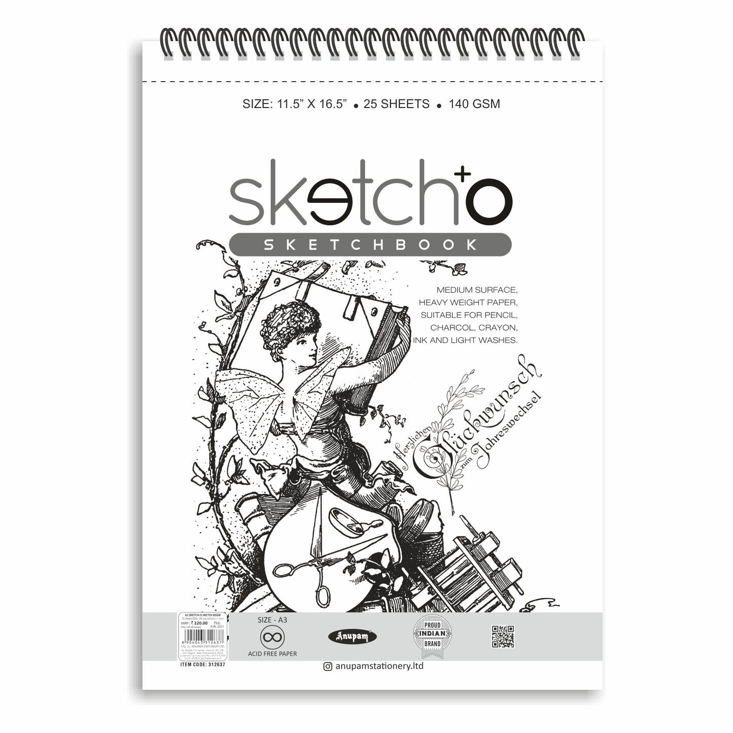 Anupam Sketch-O Soft Cover Sketchbook | 140GSM