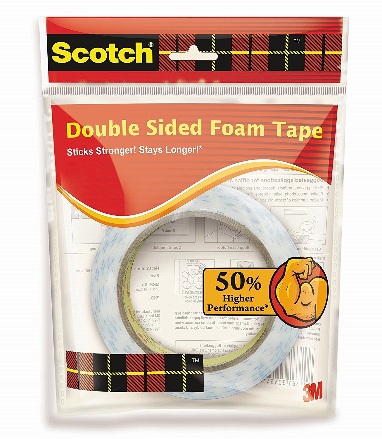 3M Scotch Double Sided Foam Tape length - Stationery Plug