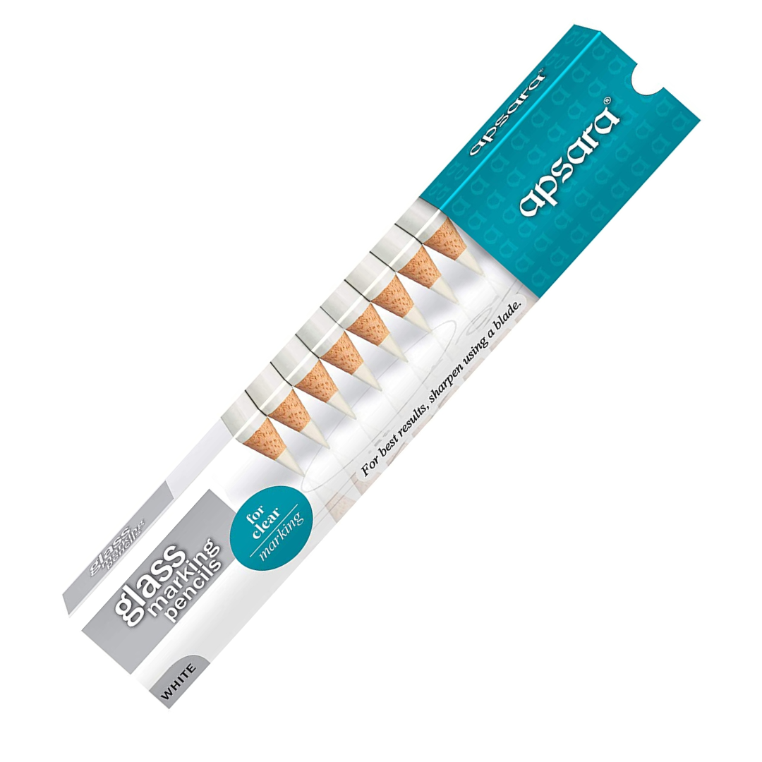 Apsara Glass Marking Pencils, White