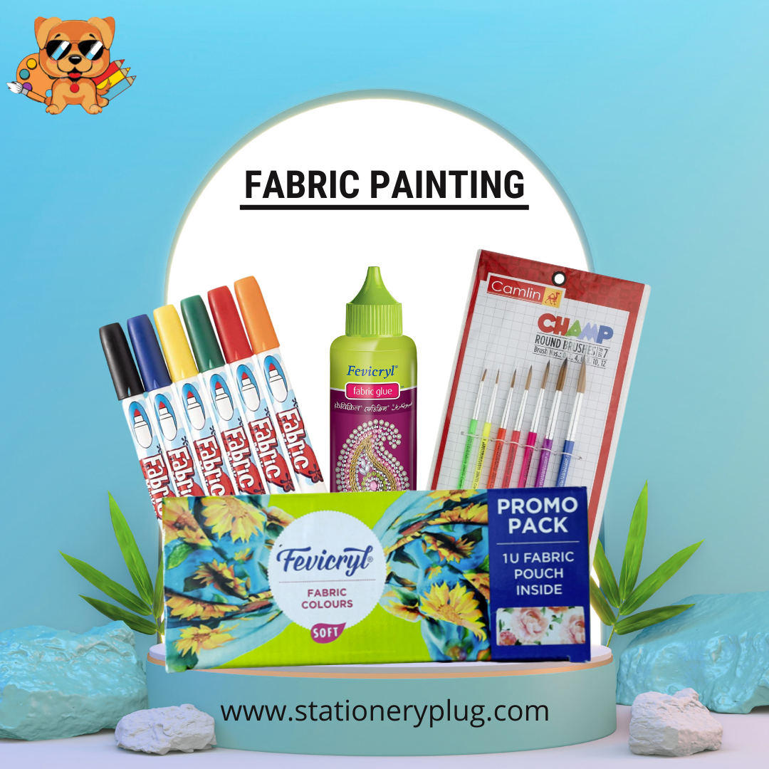 Fabric Painting Kit with 1 Free Fabric Pouch – Stationery Plug