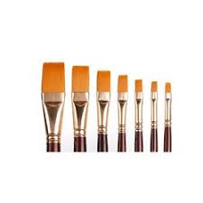 Loose Camlin Series 67 Synthetic Gold Flat Brush - Stationery Plug