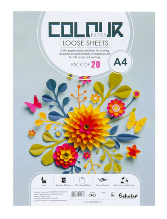 Scholar Coloured Paper Loose Sheets 80 gsm - Stationery Plug