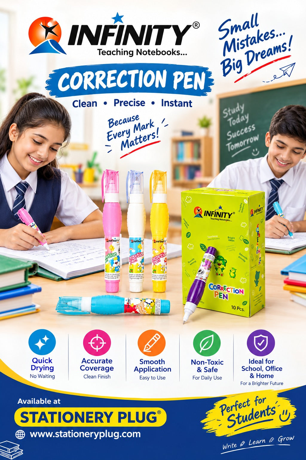 Infinity Correction pen  Mrp-30 Per pc  ( Wholsale Pack 10pc Mrp-300)