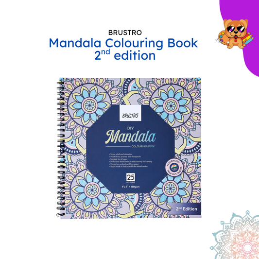 Brustro DIY Mandala Colouring Book–2nd Edition| 25 Designs,160 GSM Paper,9x9 inch,Tear-Out Sheets