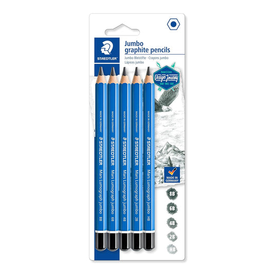 Staedtler Mars Lumograph Jumbo Degree Pencil Set Of 5 (Hb,3B,4B,6B&8B)