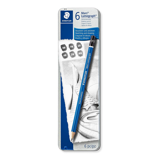 Staedtler Mars Lumograph 100G6 Soft Grades Set of 6
