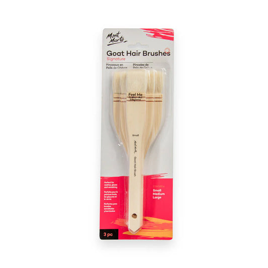 Mont Marte Studio Goat Hair Brushes Set of 3