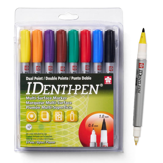 Sakura Identi-Pen Dual Point Permanent Marker Set of 8