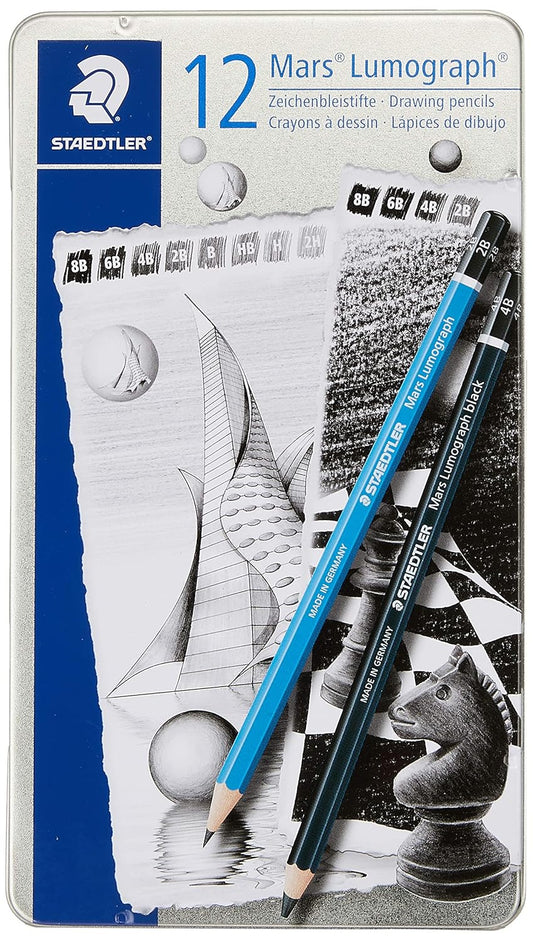 Staedtler Mars Lumograph 100G6 Soft Grades Set of 12