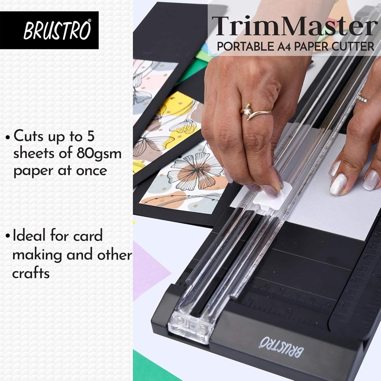 Brustro Trim Master Small Paper Trimmer, Portable A4 Paper Cutter | 12 Inches, SKS-7 Blade