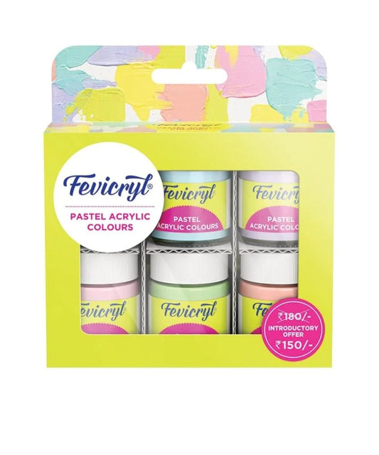 Fevicryl Pastel Acrylic Set of 6 - Stationery Plug