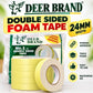 DEER DOUBLE SIDED FOAM TAPE SIZE 24MM LENGTH 3 METER,   TUBE PACKING   -12PCS PACK ,    MRP-50/- PER  PC     ( PACK MRP  - 600 )