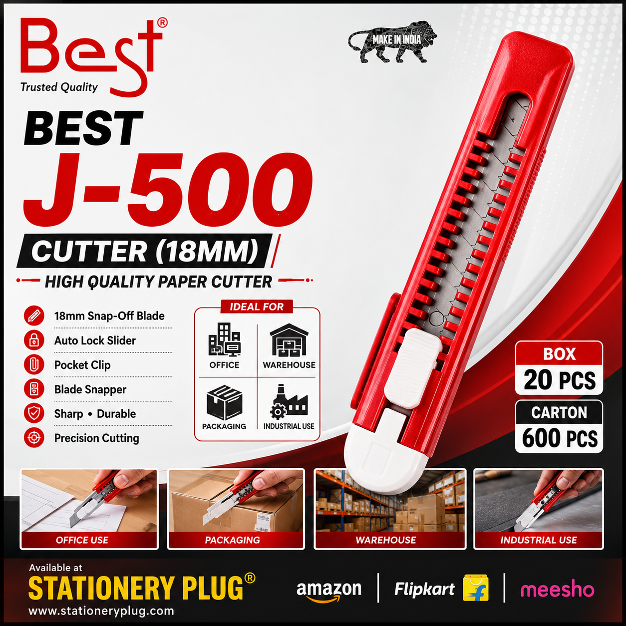 Best  J -500 18mm ( industrial  Cutter ) MRP-45 Per Pc