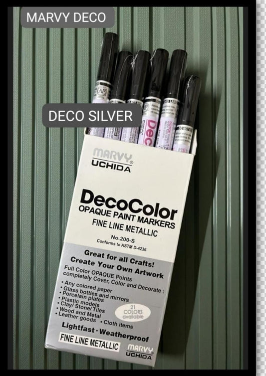 Marvy Deco Colour ( Silver Paint  Marker ) Art No. 200-S