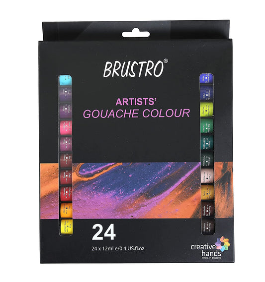 Brustro Artists' Gouache Colour Set of 24 | 12ML Tubes