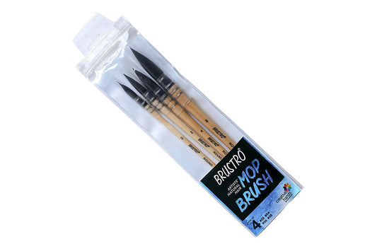 Brustro Artists Natural Hair MOP Brush Set of 4