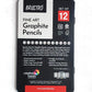 Brustro Artists Fineart Graphite Pencil Set of 12 (10B-2H)