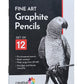 Brustro Artists Fineart Graphite Pencil Set of 12 (10B-2H)