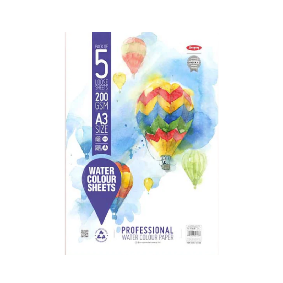 Anupam 200 gsm  Watercolour Sheets 