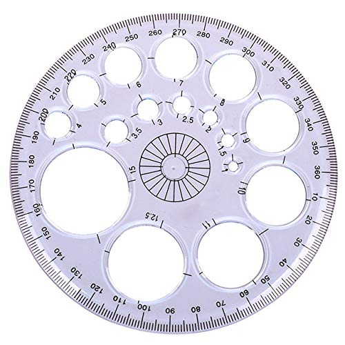 Protractor 360 degree Full Round with Circle Stencil – Stationery Plug