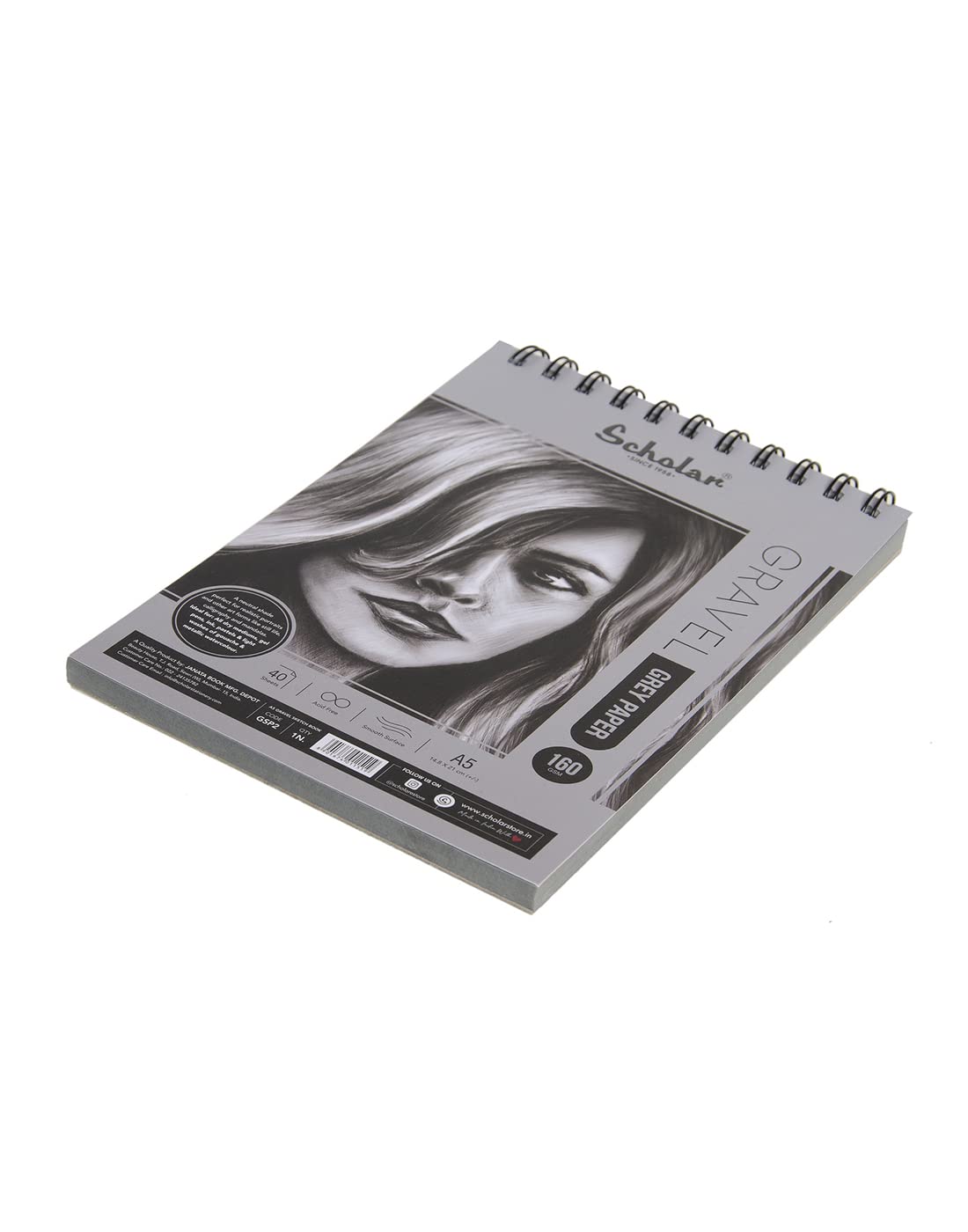 Scholar Gravel Sketch Pad |170 GSM | Grey Toned Paper