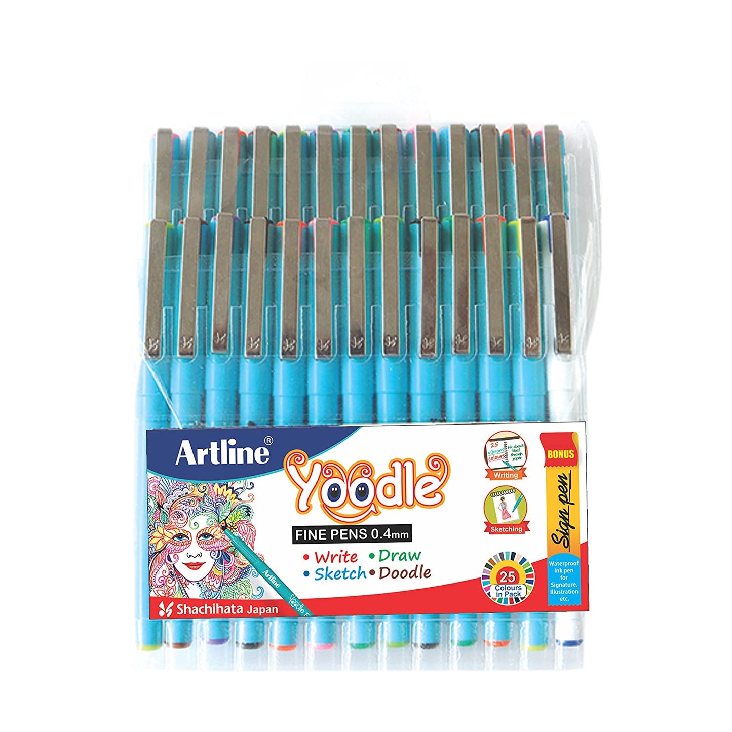 Artline Yoodle Fine Line Coloured Pen Set | 0.4 mm | For Sketching|Doodling|Anime|Journal