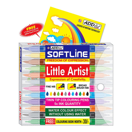 Add Gel Softline Little Artist Colouring Pen - Twin Tip Brush Pens - Stationery Plug