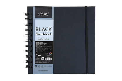 Brustro Black Sketchbook, Wiro Bound - Stationery Plug