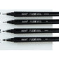 Brustro Fude Hard - Tip Brush Pens | Black | Pack of 4 - Stationery Plug