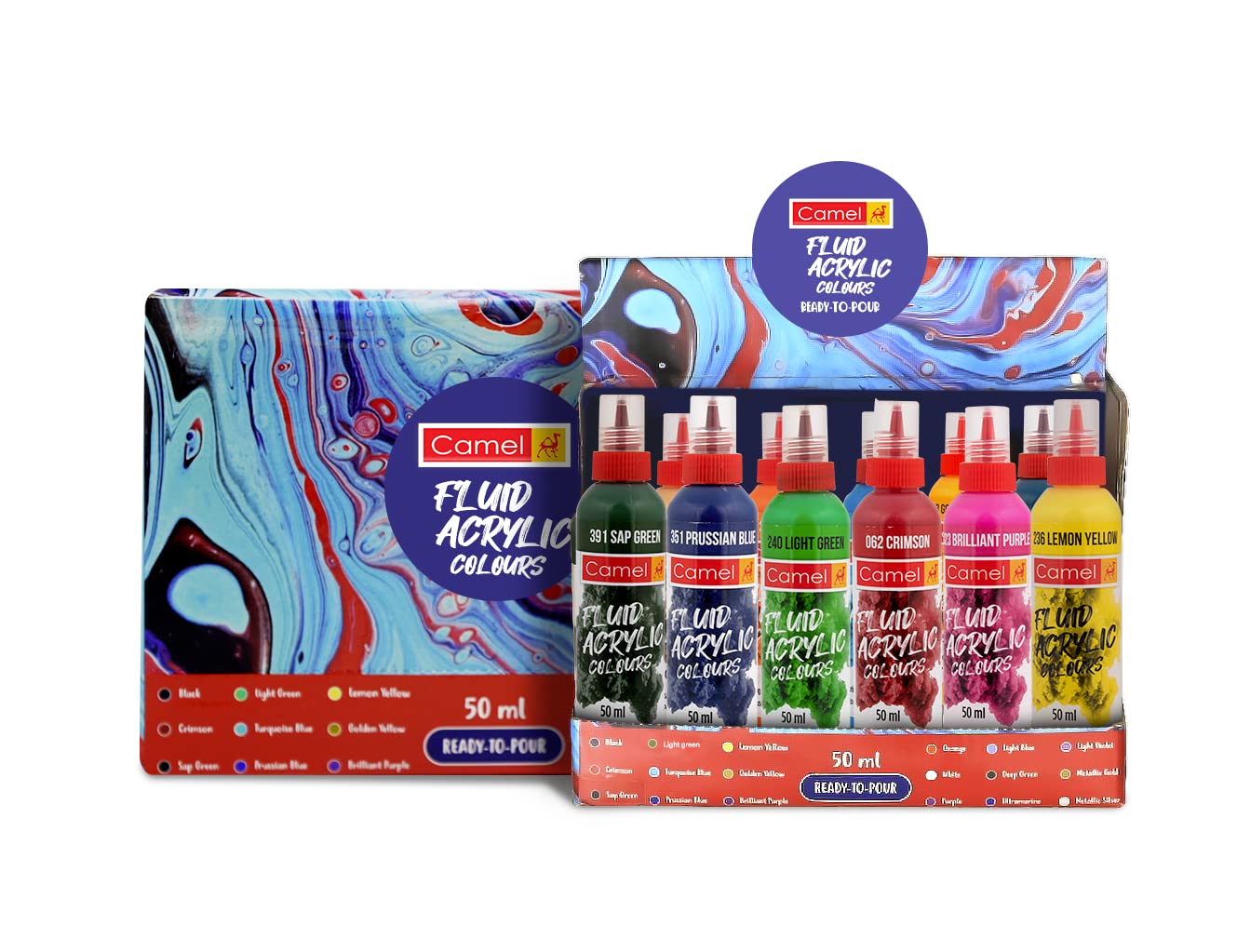 Camel Fluid Acrylic Colours 18 Shades - Stationery Plug