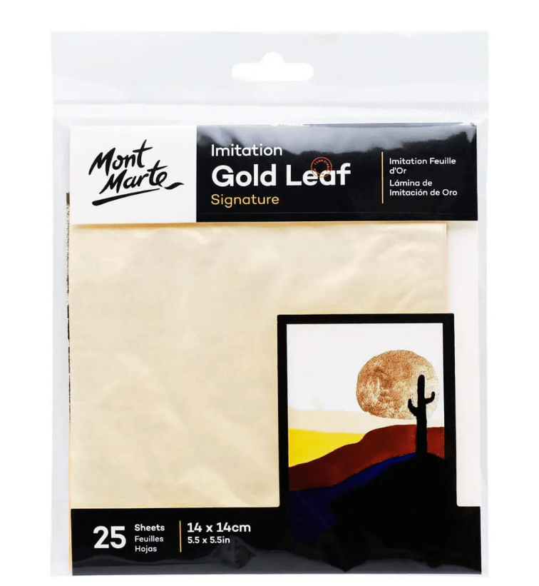 Gold Mont Marte Imitation Leaf 14 by 14 cm - Stationery Plug