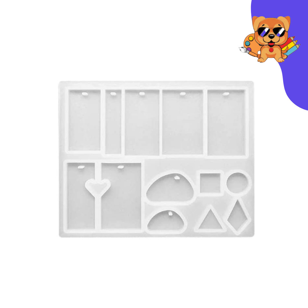 Resin Art Silicone Mould for DIY Jewellery Mold, Pendant Design, Gift Tag, Earrings Set - Stationery Plug