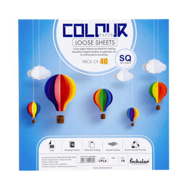 Scholar Coloured Paper Loose Sheets 80 gsm - Stationery Plug